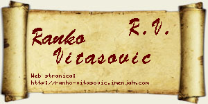 Ranko Vitasović vizit kartica